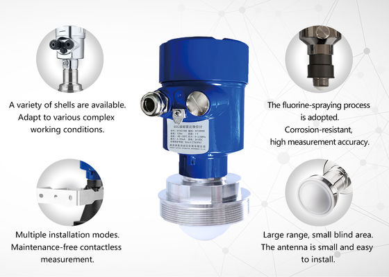 좋은 가격 80GHz 레이더 레벨 송신기 공정 온도 -40~+260°C 및 프로세스 압력 -0.1~2.0MPa 및 프로세스 연결 스레드 프랜지 클램프 IP67 온라인으로