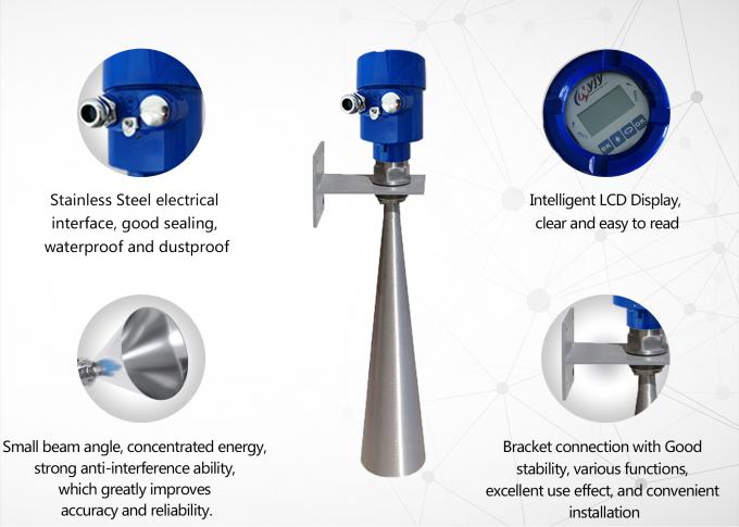 지능형 레이더 레벨 미터 레이더 재료 레벨 센서 고 정밀 26GHz 레이더 레벨 송신기 4
